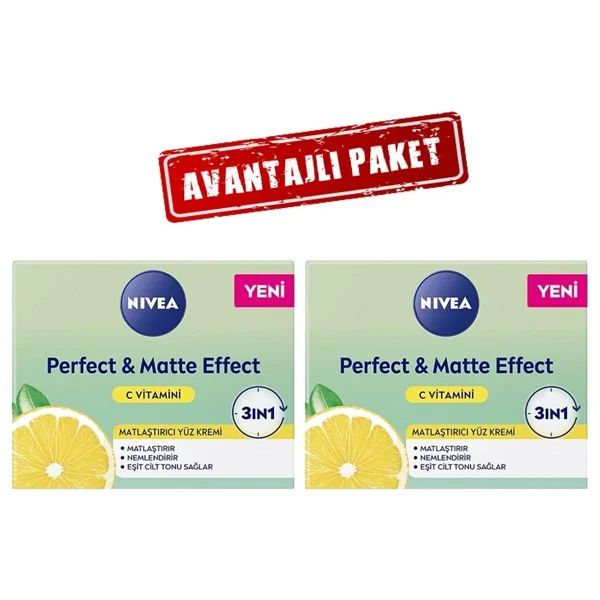 Nivea Perfect & Matte C Vitaminli Yüz Bakım Kremi 50 Ml 2 Adet - Görsel 2