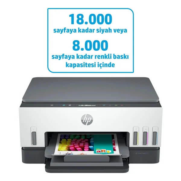 Hp Smart Tank 670 6uu48a Wi-Fi + Tarayıcı + Fotokopi Renkli Çok Fonksiyonlu Tanklı Mürekkep Püskürtmeli Yazıcı - Görsel 2