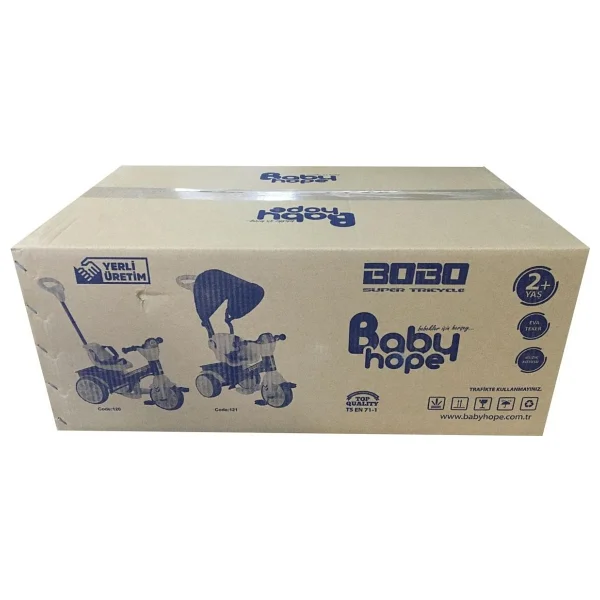 Babyhope 121 Bobo Speed Tenteli Kırmızı 3 Tekerlekli Bisiklet - Görsel 5