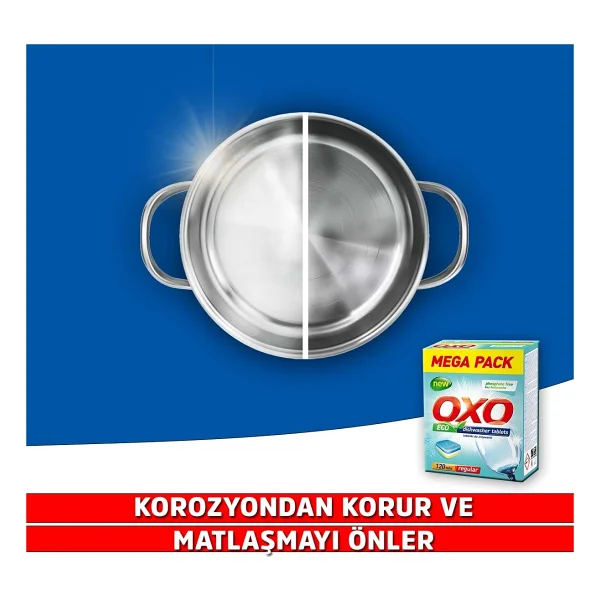 Oxo Hepsi Bir Arada 120'li 2 Paket 240 Tablet Mega Bulaşık Makinesi Tableti - Görsel 3