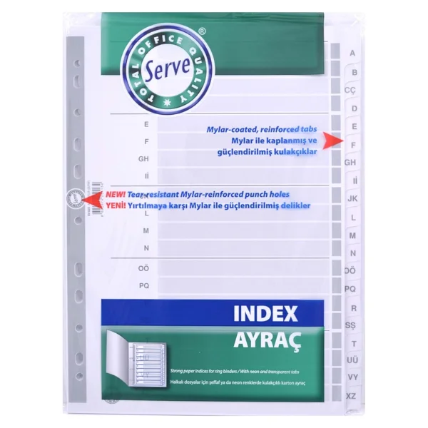 Serve Sv-5328 A4 A-Z Alfabetik Karton Ayraç - Görsel 7