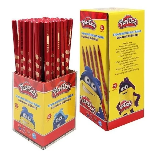 Play-Doh Play-Kk015 72'li Oluklu Kırmızı Kalem Seti - Görsel 2