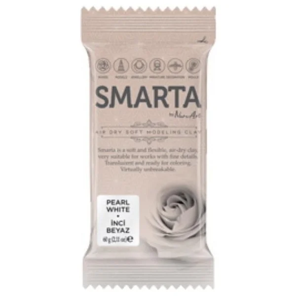 Smarta 60 Gr Metalik Beyaz İnci Modelleme Hamuru - Görsel 2