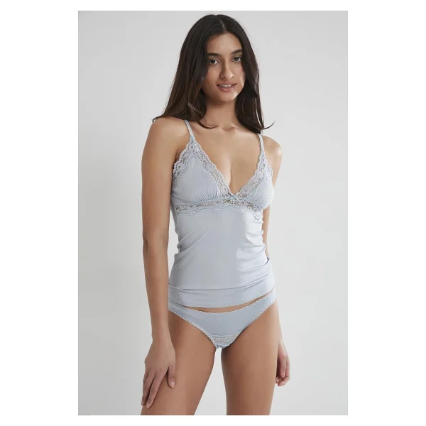 Pierre Cardin Kadın Dantelli Penye Atlet Külot / Kaşkorse Set - 367 Mist - Renkli - Görsel 4