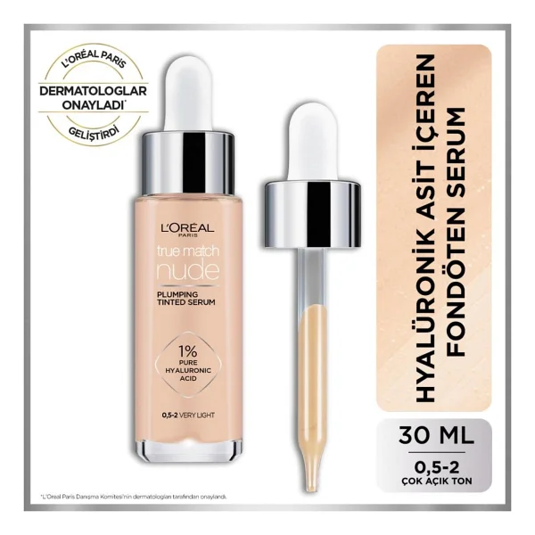 L'oreal Paris True Match Nude 0.5-2 Very Light 30 Ml Serum Fondöten - Görsel 2