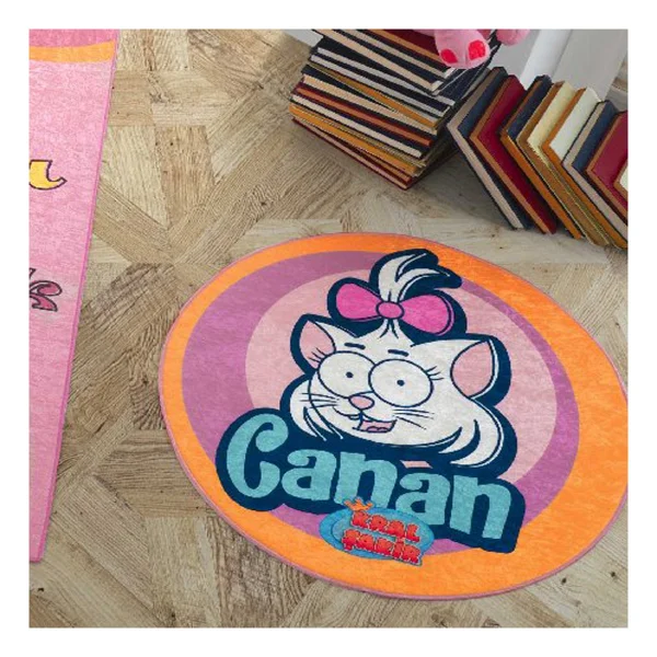 Hobby Kral Şakir - Canan Lisanslı Yuvarlak Paspas - 80 X 80 Cm - Pembe - Görsel 2