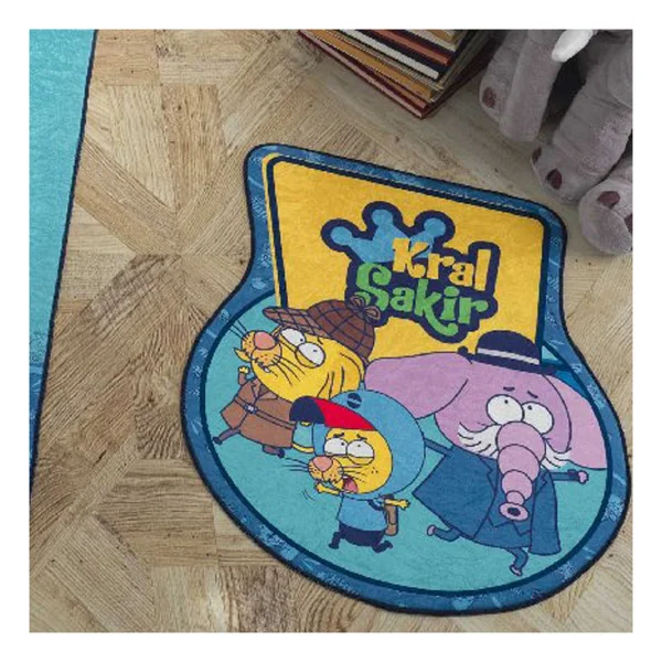 Hobby Kral Şakir - Muhtişim Dedektifler Lisanslı Yuvarlak Paspas - 80 x 80 cm - Mavi - Görsel 2