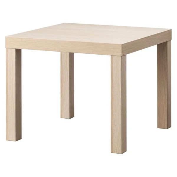 Ikea Lack Orta Yan Sehpa Masa Parlak Cila Beyaz 55x55 Cm 30449908 - Ağartılmış Meşe - Görsel 4