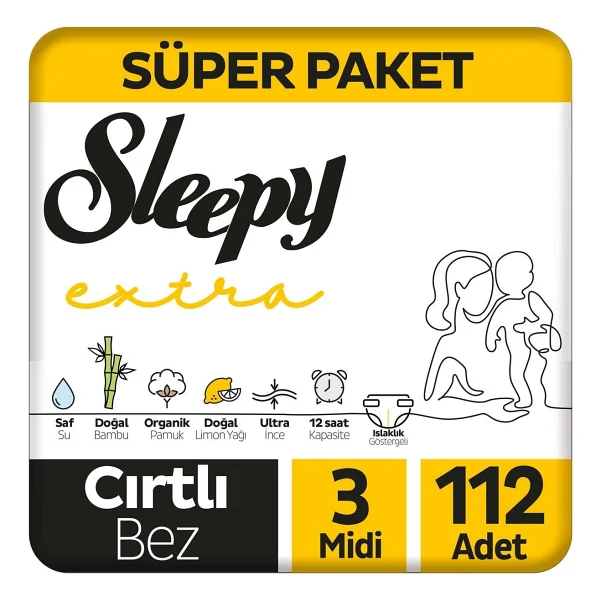 Sleepy Extra Günlük Aktivite 1 Numara Yenidoğan 128'li Bebek Bezi - Görsel 5