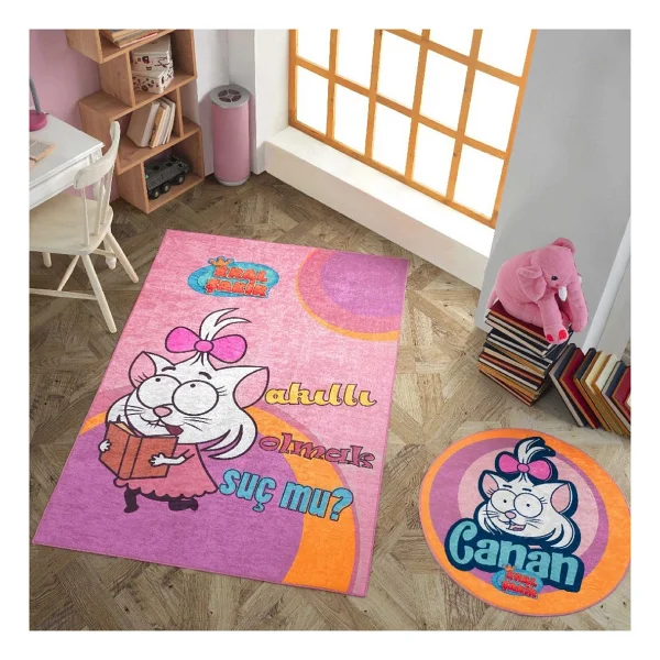 Hobby Kral Şakir - Canan Lisanslı 120x180 Cm Halı - 120 X 180 Cm - Pembe - Görsel 2