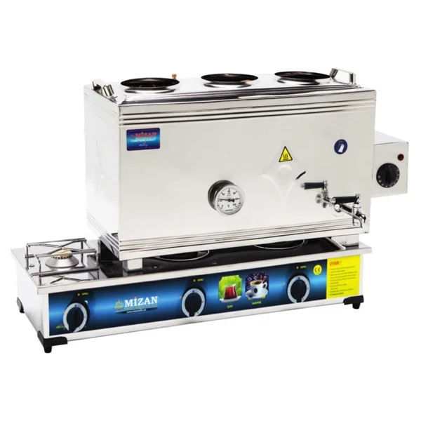 Mizan 60 Lık 40 Lt Üç Demlikli Tüplü + Elektrikli Çay Kazanı - Görsel 3