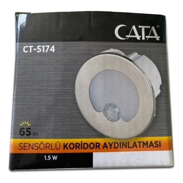 Cata Ct-5174 1.5 W Sensörlü Beyaz Işık LED Armatür - Görsel 3