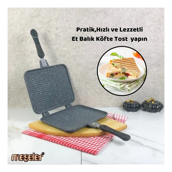 Meşeler Granit Döküm 26 Cm Grill Ocak Üstü Tost Makinesi - Görsel 7
