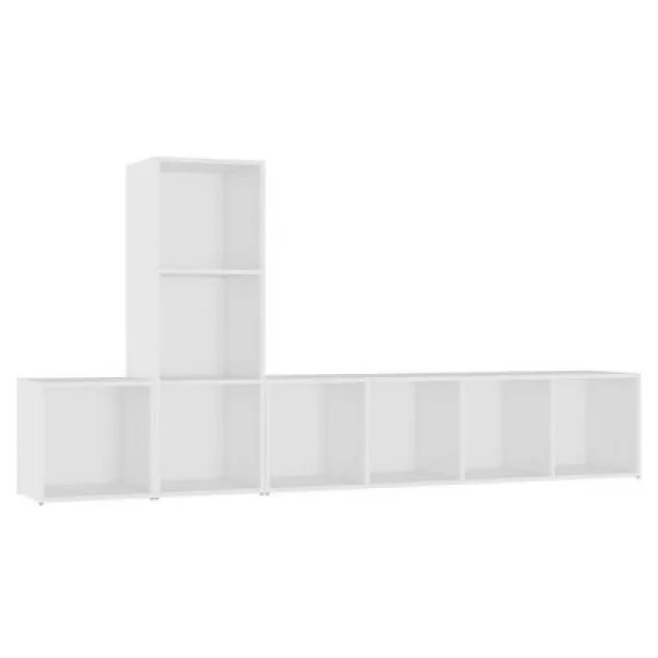 Tdesigno Gulce Kitaplikli Televizyon Sehpasi - Unitesi -Kitaplik-Beyaz 180 Cm 8 Rafli - Görsel 3