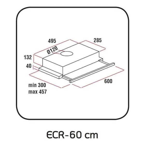 Exep F6 Inox Sürgülü Aspiratör - Görsel 2
