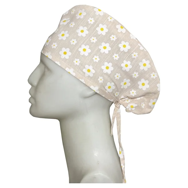 Okanmed Papatyalı Krem Doktor Hemşire Aşçı Cerrahi Bone Hastane Bone Bandana M449 - Görsel 2