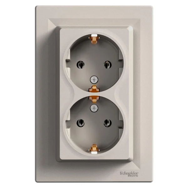 Schneider Eph9900169 Asfora Bronz Sıva Altı Çerçeveli İkili Topraklı Priz - Görsel 2