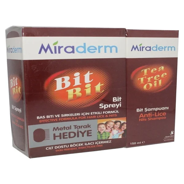 Miraderm Kaşıntı Önleyici Bit Şampuanı Ve Sprey Seti - Hassas Saçlar İçin Tea Tree Oil, 150 Ml, Bitkisel Formül, Paraben İçermez - Görsel 2