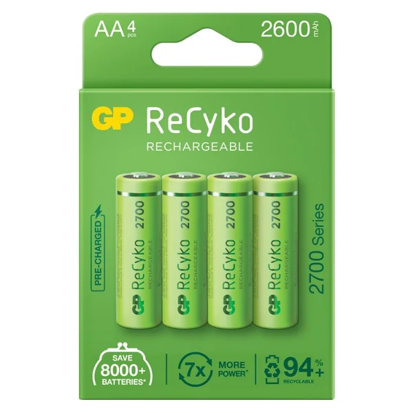 Gp Recyko 2700 Serisi 2600 mAh 8'li Şarjlı Aa Kalem Pil - Görsel 4