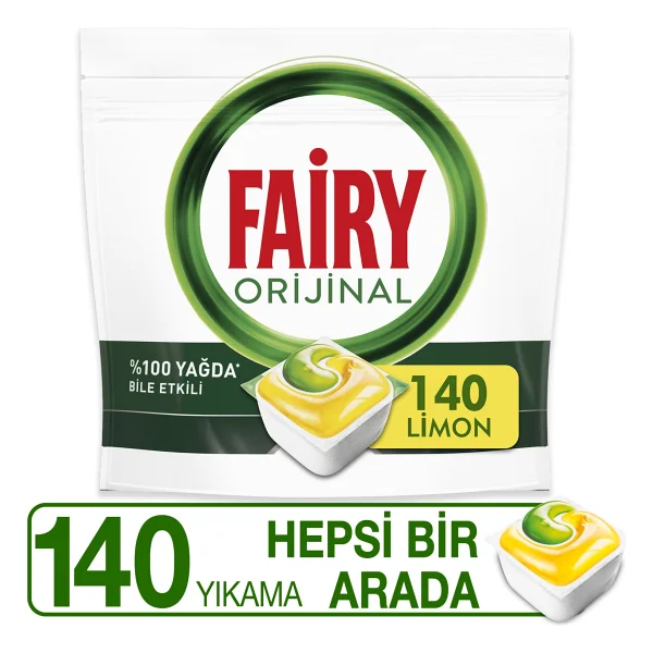 Fairy Hepsi Bir Arada Limon Bulaşık Makinesi Tableti 140'lı - Görsel 7