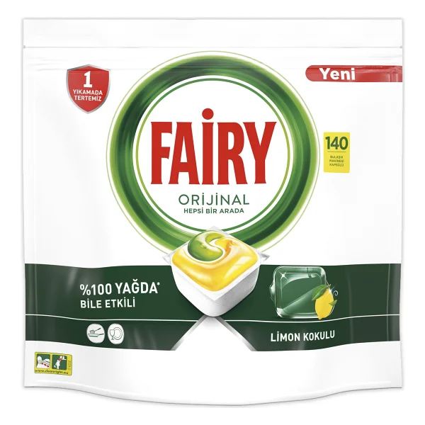 Fairy Hepsi Bir Arada Limon Bulaşık Makinesi Tableti 140'lı - Görsel 8