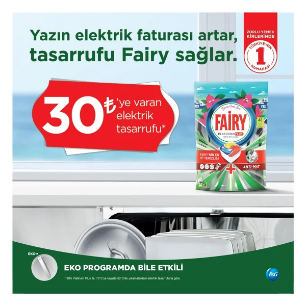 Fairy Platinum Plus Yaza Özel Bulaşık Makinesi Tableti 48'li - Görsel 4