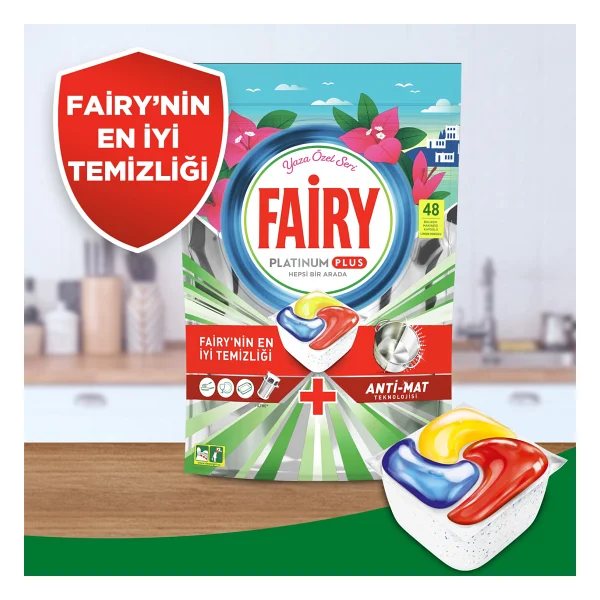 Fairy Platinum Plus Yaza Özel Bulaşık Makinesi Tableti 48'li - Görsel 6