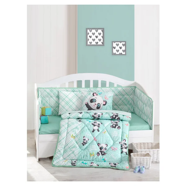 Cotton Box Panda Mint Bebek Uyku Seti - Görsel 2