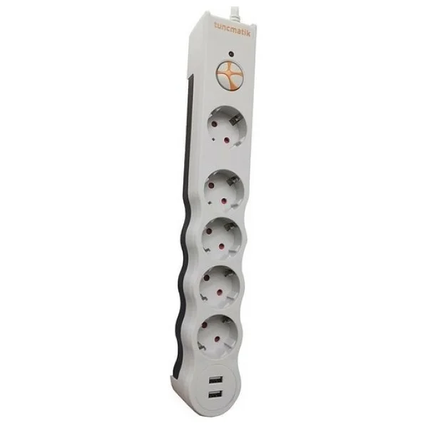 Tunçmatik Powersurge 5 Tsk5015 1050 Joule Usb'li 1.5 M 5'li Akım Korumalı Priz - Görsel 3