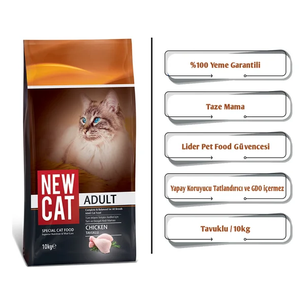 New Cat Tavuklu 10 kg Yetişkin Kedi Maması - Görsel 6