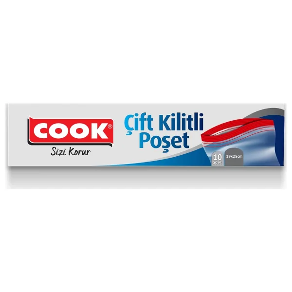 Cook Çift Kilitli Buzdolabı Poşeti 10'lu - Görsel 2