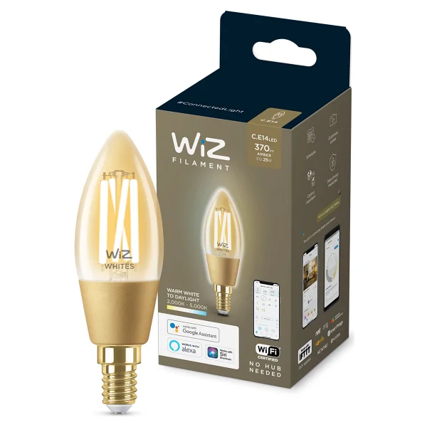 WiZ C35 4.9 W-25 W E14 Akıllı Rustik LED Ampul - Görsel 5