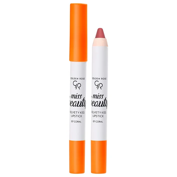 Golden Rose Miss Beauty Velvety Kiss Kalem Ruj Coral No: 07 - Görsel 2