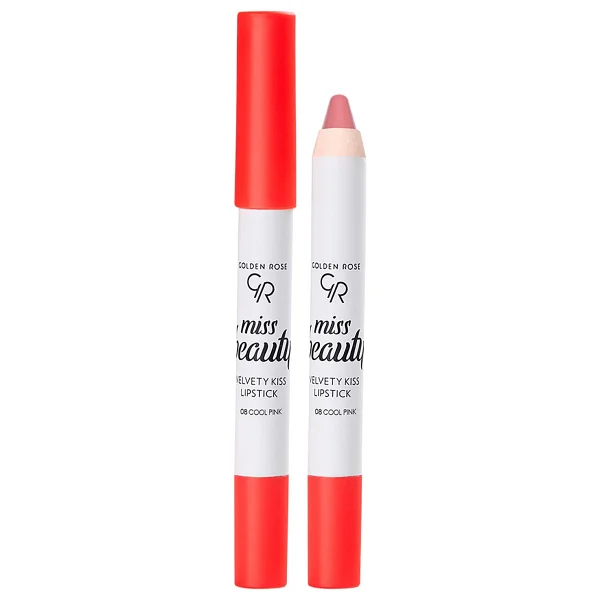 Golden Rose Miss Beauty Velvety Kiss Kalem Ruj Cool Pink No: 08 - Görsel 2