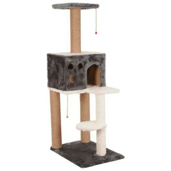 Nursoft Beyaz 124 Cm Kedi Tırmalama Ve Oyun Evi - Görsel 9
