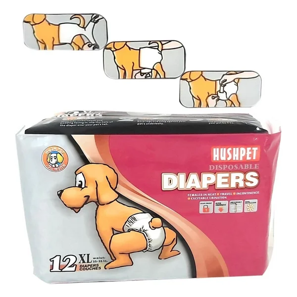 Hushpet Diapers Xlarge 12'li Köpek Çiş Pedi - Görsel 4