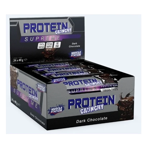 Muscle Station Supreme Crunchy Bitter Çikolata 40 Gr 24'lü Protein Bar - Görsel 2
