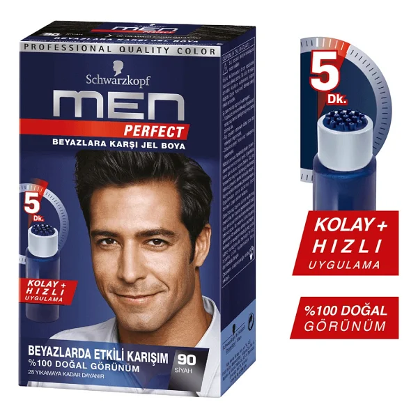 Men Perfect 90 Siyah Erkek Saç Boyası - Görsel 2