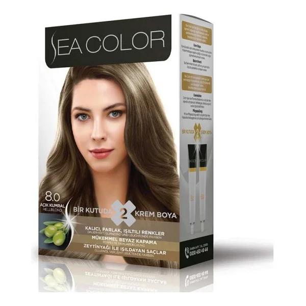 Sea Color 8.0 Açık Kumral Saç Boyası - Görsel 5
