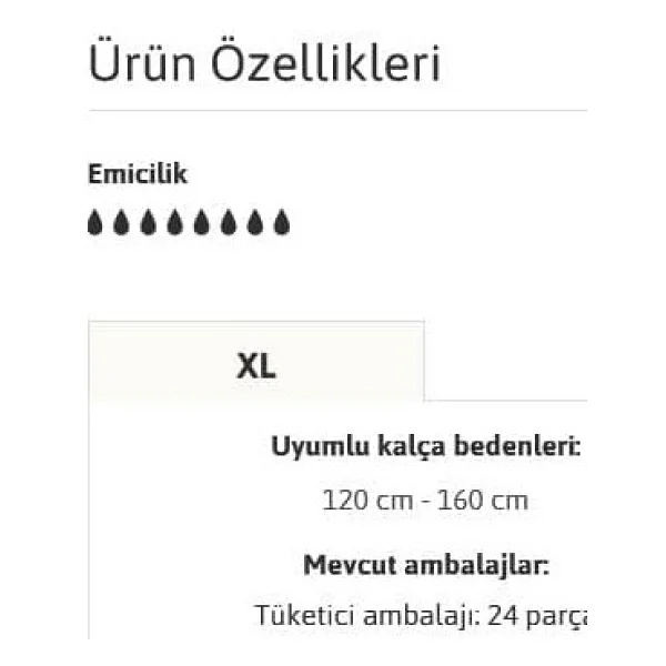 Tena Belbantlı Maxi 8 Damla Ekstra Büyük Boy XL 24'lü 2 Adet Hasta Bezi - Görsel 5