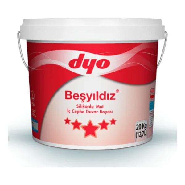 Dyo Beşyıldız Silikonlu Mat 10 Kg İç Cephe Boyası - Görsel 6