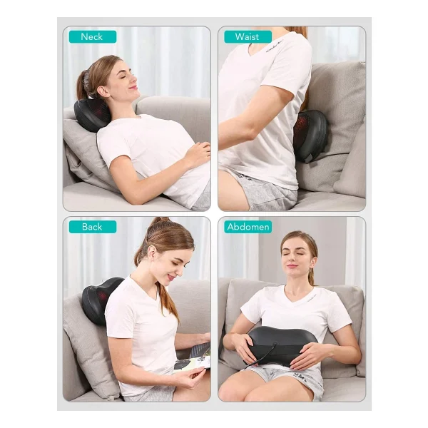 Eragon Shiatsu Black Ovmalı Boyun Bel Sırt Karın Ayak Masaj Aleti Masaj Yastığı - Görsel 5