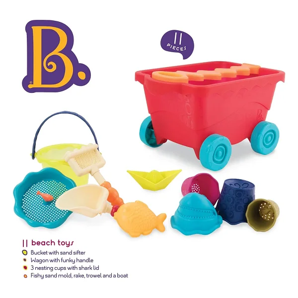B.Toys Kırmızı Plaj Vagonu - Görsel 5