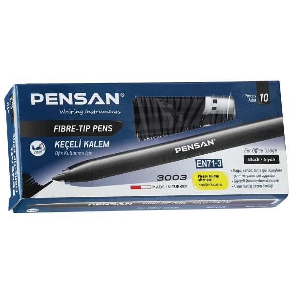 Pensan 3003 10'lu Siyah Keçeli Kalem - Görsel 10