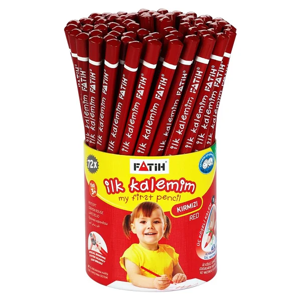 Fatih Kurşun Kalem Jumbo Üçgen Başlangıç Kalemi Kırmızı (72 Li Paket) - Görsel 3