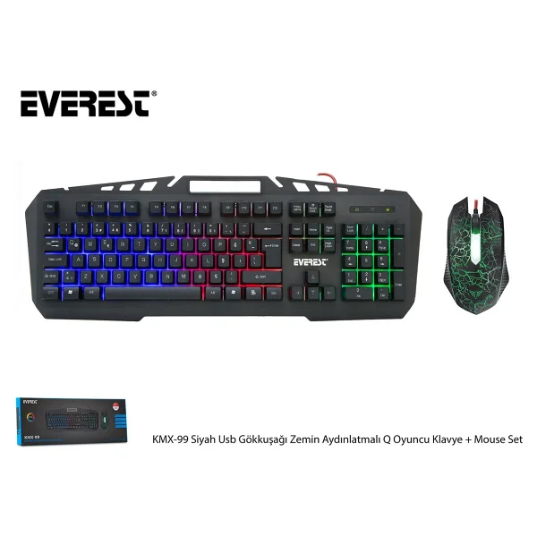 Everest Kmx-99 Kablolu Oyuncu Klavye Mouse Seti - Görsel 3