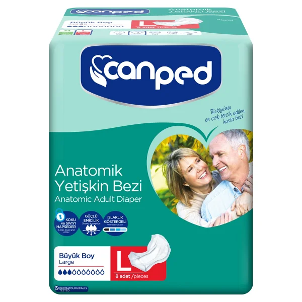 Canped Anatomik Büyük Boy L 8'li Hasta Bezi - Görsel 3