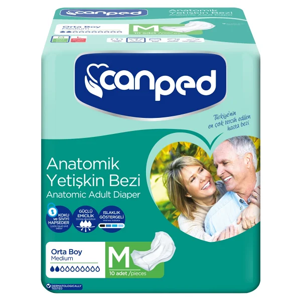 Canped Anatomik Orta Boy M 10'lu Hasta Bezi - Görsel 2