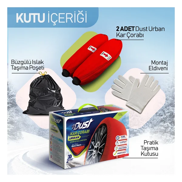 Dust Auto Urban Kar Çorabı - Kar Zinciri Muadili - Görsel 3