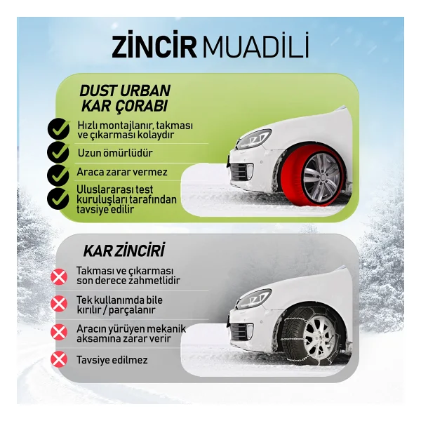 Dust Auto Urban Kar Çorabı - Kar Zinciri Muadili - Görsel 5